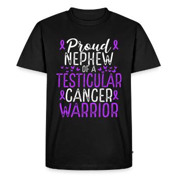 Mouvement de sensibilisation au cancer des testicules Ruban neveu - T-shirt Premium bio Homme - noir - Devant - Nico (187cm)