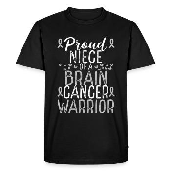 Ruban de nièce de la nièce du glioblastome de sensibilisation aux tumeurs cérébrales - T-shirt Premium bio Homme - noir - Devant - Nico (187cm)