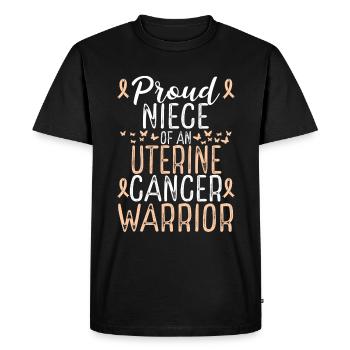 Uterine Cancer Awareness Movement for Niece Ribbon - Men's Premium Organic T-Shirt - black - Front - Nico (187cm)