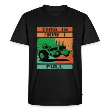 Tractor Oldschool Tractor Fans and Farmers - Men's Premium Organic T-Shirt - black - Front - Nico (187cm)