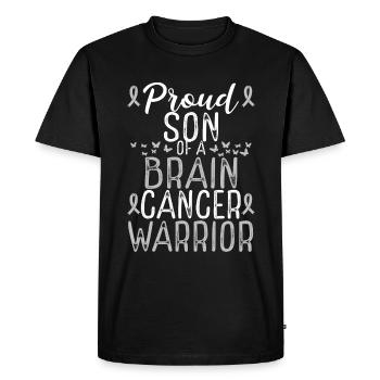 Ruban de fils de glioblastome de sensibilisation aux tumeurs cérébrales - T-shirt Premium bio Homme - noir - Devant - Nico (187cm)