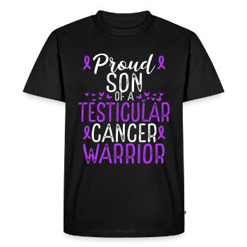 Mouvement de sensibilisation au cancer du testicule Ruban Son - T-shirt Premium bio Homme - noir - Devant - Nico (187cm)