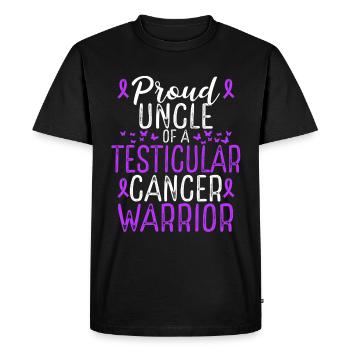 Mouvement de sensibilisation au cancer des testicules Oncle Ruban - T-shirt Premium bio Homme - noir - Devant - Nico (187cm)