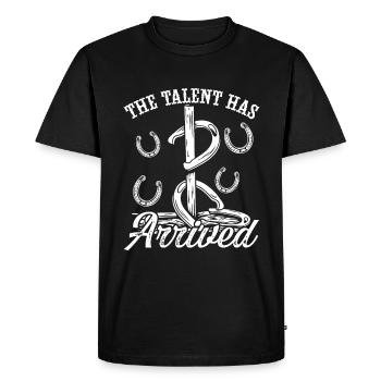 Le talent de lanceur en fer à cheval est arrivé Tosser - T-shirt Premium bio Homme - noir - Devant - Nico (187cm)