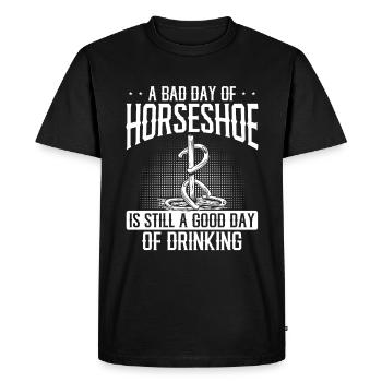 Horseshoe Pitching Beer Drinking Tosser - Men's Premium Organic T-Shirt - black - Front - Nico (187cm)