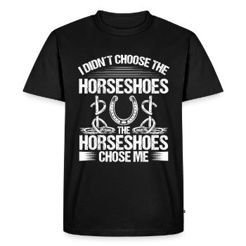 Horseshoe Pitching Throwing Game Tosser - Men's Premium Organic T-Shirt - black - Front - Nico (187cm)