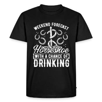 Horseshoe Pitching Drinking Beer Tosser - Men's Premium Organic T-Shirt - black - Front - Nico (187cm)