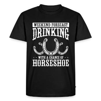Horseshoe Pitching Beer Drinker Drinking Tosser - Men's Premium Organic T-Shirt - black - Front - Nico (187cm)