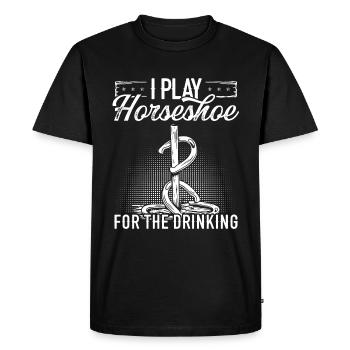 Horseshoe Pitching Game Beer Drinking Tosser - Men's Premium Organic T-Shirt - black - Front - Nico (187cm)