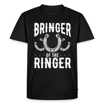 Horseshoe Pitching Bringer of the Ringer Tosser - Men's Premium Organic T-Shirt - black - Front - Nico (187cm)