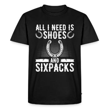 Horseshoe Pitching Shoes and Sixpacks Tosser - Men's Premium Organic T-Shirt - black - Front - Nico (187cm)