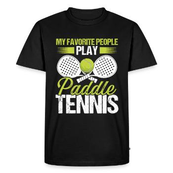 Joueur de paddle-tennis Match Mes personnes préférées - T-shirt Premium bio Homme - noir - Devant - Nico (187cm)