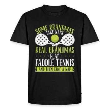 Paddle Tennis Player Match Grandmom Grandma - Men's Premium Organic T-Shirt - black - Front - Nico (187cm)