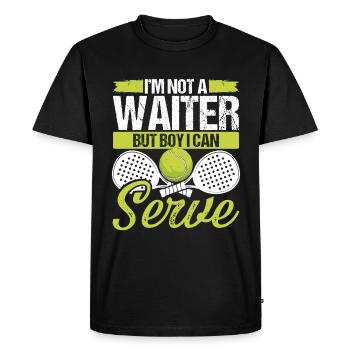 Match de joueur de paddle-tennis pas un service de serveur - T-shirt Premium bio Homme - noir - Devant - Nico (187cm)