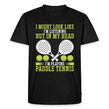 Paddle Tennis Player Match Funny Paddle Team - T-shirt Premium bio Homme - noir - Devant - Nico (187cm)