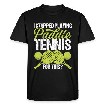 Match de joueur de paddle-tennis Je me suis arrêté pour cela - T-shirt Premium bio Homme - noir - Devant - Nico (187cm)