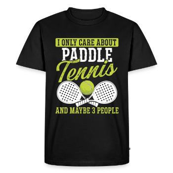 Match de joueur de paddle-tennis dont je ne me soucie que - T-shirt Premium bio Homme - noir - Devant - Nico (187cm)