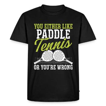 Match de joueur de paddle-tennis Vous aimez les balles - T-shirt Premium bio Homme - noir - Devant - Nico (187cm)