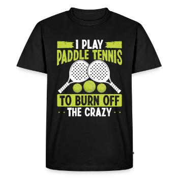Paddle Tennis Player Match Play pour brûler fou - T-shirt Premium bio Homme - noir - Devant - Nico (187cm)