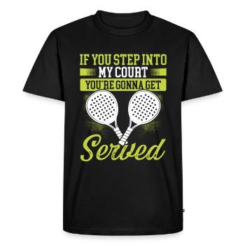 Match de joueur de paddle-tennis Entrez dans mon court - T-shirt Premium bio Homme - noir - Devant - Nico (187cm)