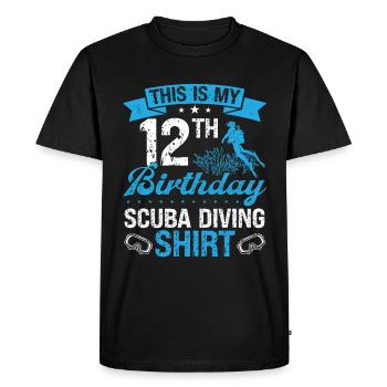 12 Year Old Scuba Diver Snorkeling Mask Dive - Men's Premium Organic T-Shirt - black - Front - Nico (187cm)