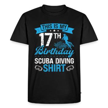 17 ans Plongeur Plongée Snorkeling Masque Plongée - T-shirt Premium bio Homme - noir - Devant - Nico (187cm)