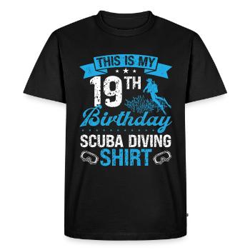 19 ans Plongeur Plongée Snorkeling Masque Plongée - T-shirt Premium bio Homme - noir - Devant - Nico (187cm)