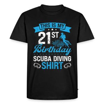 21 ans Plongeur Plongée Snorkeling Masque Plongée - T-shirt Premium bio Homme - noir - Devant - Nico (187cm)