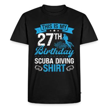 27 ans Plongeur Plongée Snorkeling Masque Plongée - T-shirt Premium bio Homme - noir - Devant - Nico (187cm)