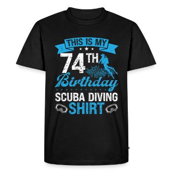 74 ans Plongeur Plongée Snorkeling Masque Plongée - T-shirt Premium bio Homme - noir - Devant - Nico (187cm)