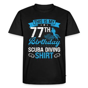 77 Year Old Scuba Diver Snorkeling Mask Dive - Men's Premium Organic T-Shirt - black - Front - Nico (187cm)