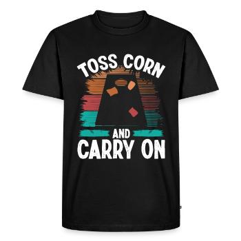 Cornhole Toss Corn and Carry on Cornhole Tosser - Men's Premium Organic T-Shirt - black - Front - Nico (187cm)
