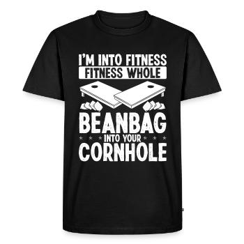 Cornhole Game Tossing Fitness Cornhole Player - Men's Premium Organic T-Shirt - black - Front - Nico (187cm)