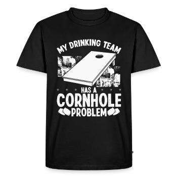 Cornhole Drinking Team Tossing Cornhole Player - Men's Premium Organic T-Shirt - black - Front - Nico (187cm)