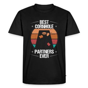 Cornhole Player Meilleurs partenaires de l’histoire de l’équipe Cornhole - T-shirt Premium bio Homme - noir - Devant - Nico (187cm)
