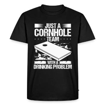 Cornhole Player Partner Drink Beer Cornhole Team - T-shirt Premium bio Homme - noir - Devant - Nico (187cm)