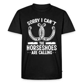Horseshoe Pitching Game Horseshoes are calling - Men's Premium Organic T-Shirt - black - Front - Nico (187cm)