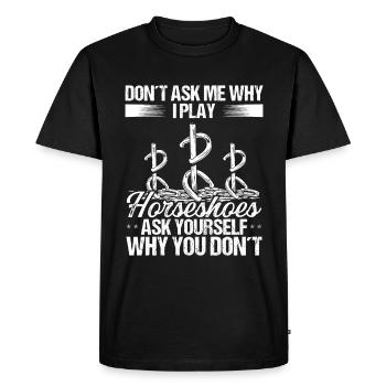 Horseshoe Pitching Game Funny Tosser Thrower - Men's Premium Organic T-Shirt - black - Front - Nico (187cm)