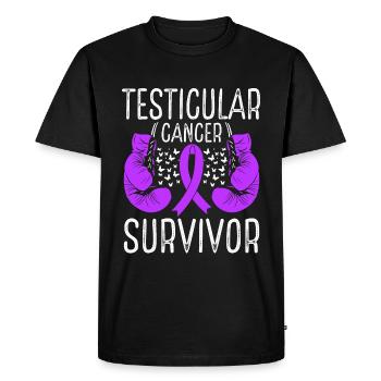 Gants de sensibilisation des survivants du cancer du testicule - T-shirt Premium bio Homme - noir - Devant - Nico (187cm)