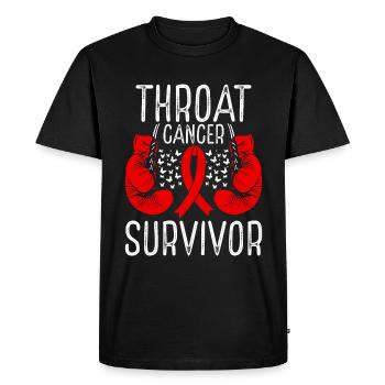 Gants de ruban de sensibilisation des survivants du cancer du côlon - T-shirt Premium bio Homme - noir - Devant - Nico (187cm)
