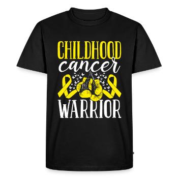 Childhood Cancer Awareness Ribbon Gloves Warrior - Men's Premium Organic T-Shirt - black - Front - Nico (187cm)