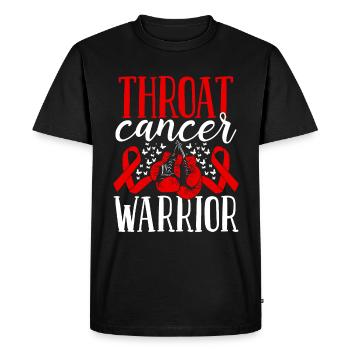 Gants de sensibilisation au cancer de la gorge Gants Guerrier - T-shirt Premium bio Homme - noir - Devant - Nico (187cm)