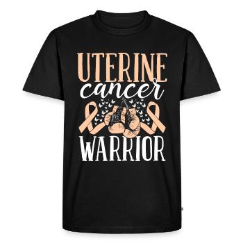 Gants de sensibilisation au cancer de l’utérus Warrior - T-shirt Premium bio Homme - noir - Devant - Nico (187cm)