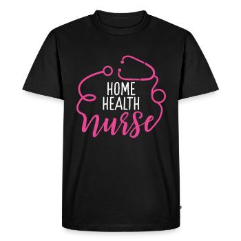 Appréciation infirmière à domicile Stéthoscope cardiaque - T-shirt Premium bio Homme - noir - Devant - Nico (187cm)