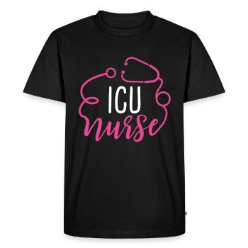 ICU Nurse Appreciation Heart Stethoscope - Men's Premium Organic T-Shirt - black - Front - Nico (187cm)