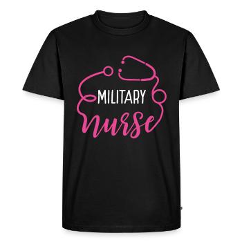 Military Nurse Appreciation Heart Stethoscope - Men's Premium Organic T-Shirt - black - Front - Nico (187cm)
