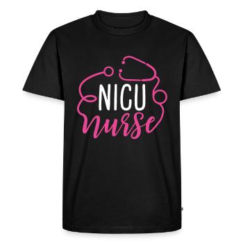 Nicu Nurse Appreciation Heart Stethoscope - Men's Premium Organic T-Shirt - black - Front - Nico (187cm)