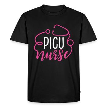 PICU Nurse Appreciation Heart Stethoscope - Men's Premium Organic T-Shirt - black - Front - Nico (187cm)