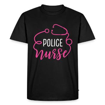 Police Nurse Appreciation Heart Stethoscope - Men's Premium Organic T-Shirt - black - Front - Nico (187cm)