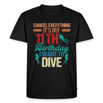 11 Year Old Scuba Diver Birthday Idea Snorkeling - Men's Premium Organic T-Shirt - black - Front - Nico (187cm)
